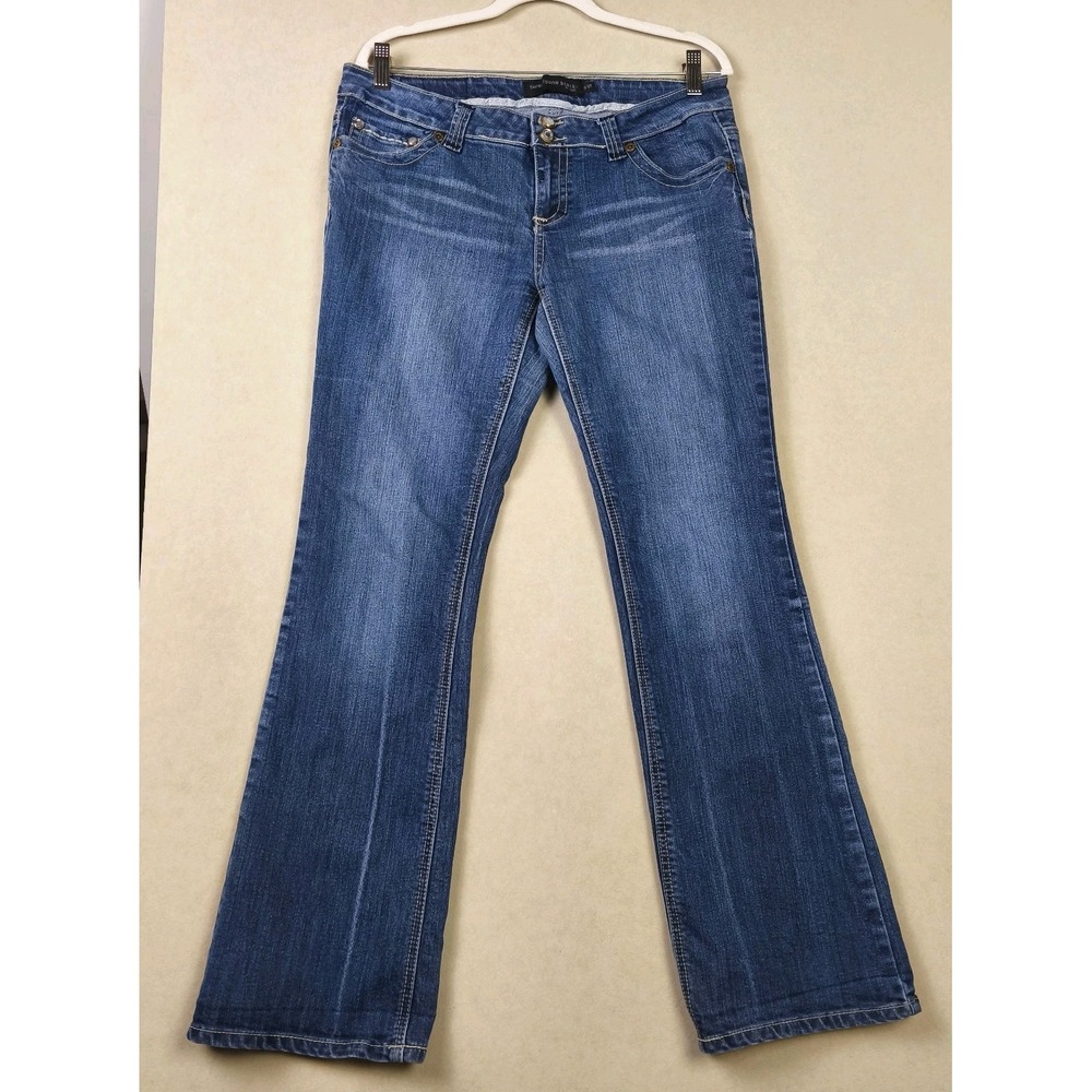 Y2K Twentyone Black Rue21 Flare Boot Jeans Women Blue‎ Embellished Size 11/12 R